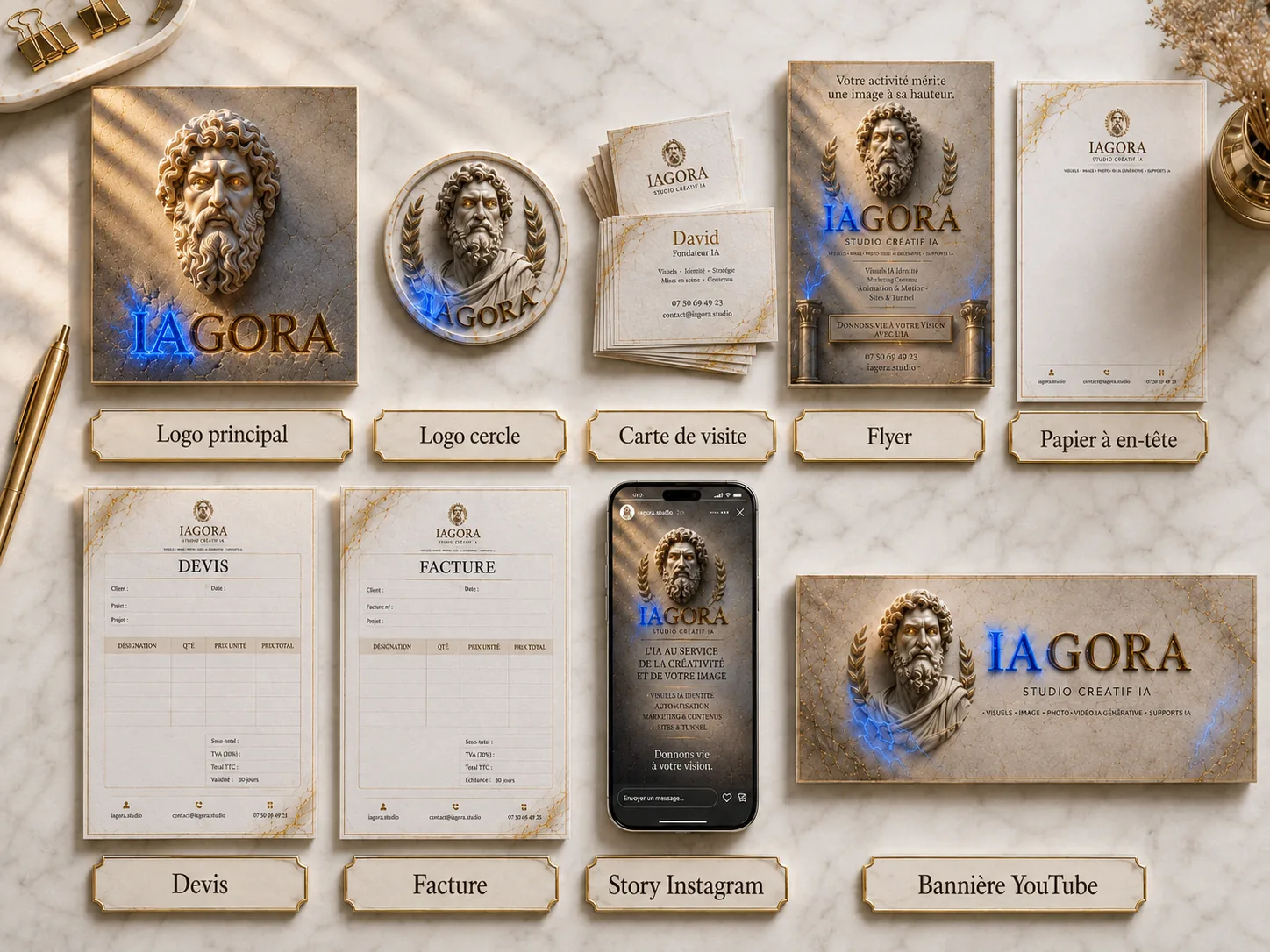 Supports IAGORA Design — Mockup complet